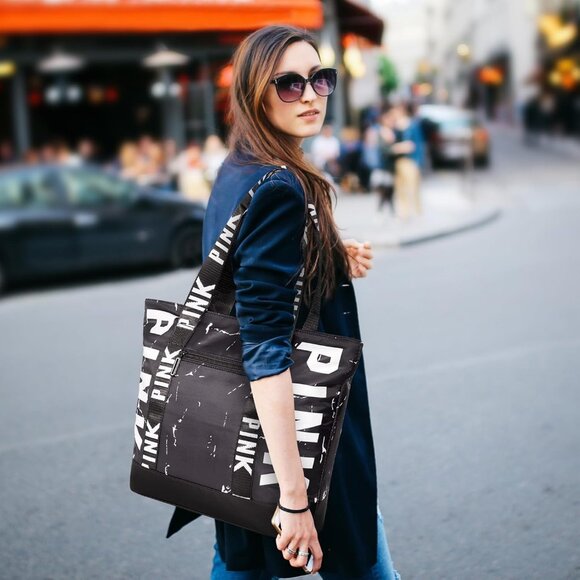 Travel Tote Bag for Women Large Waterproof Beach Bag for Daily Use Durable Nylon - Picture 6 of 8